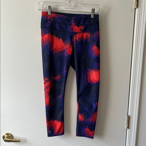 Athleta Red and Blue Tie-Dye Leggings - Picture 1 of 6